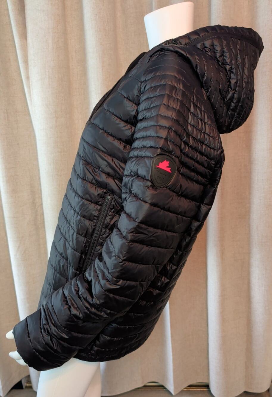PAJAR Canada 1963 Mens Osprey Quilted Down Puffer Black Hooded Zip Jacket Size L